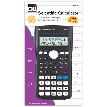 Charles Leonard Scientific Calculator, 12 Digit, 240 Functions 39240